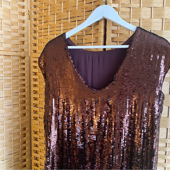 NWT Anthropologie Maeve Kara Sequined Mini Party Dress Small wine burgundy red - Picture 7 of 12